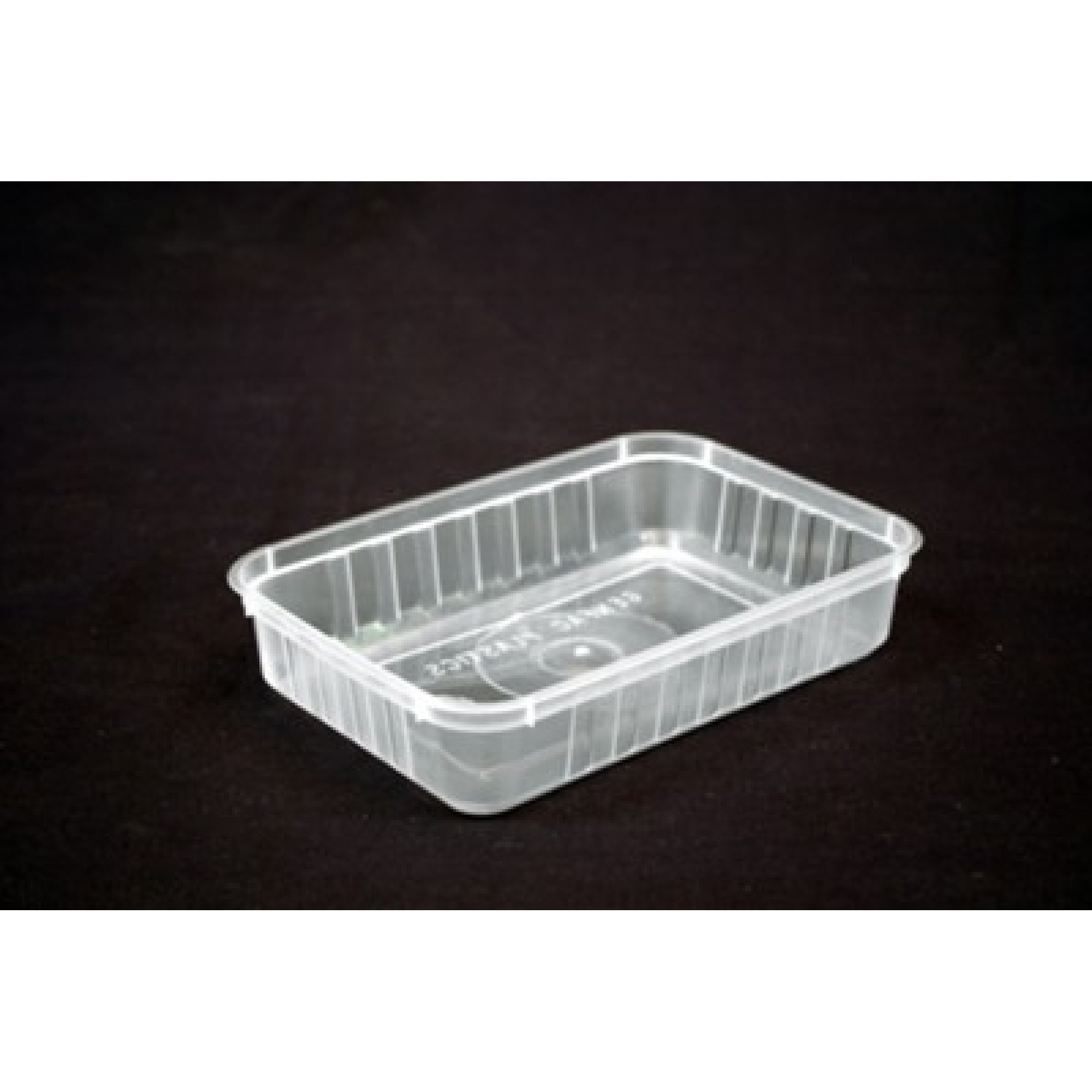 mønt Muligt mestre Plastic Container Rectangle Ribbed - Clear 500ml