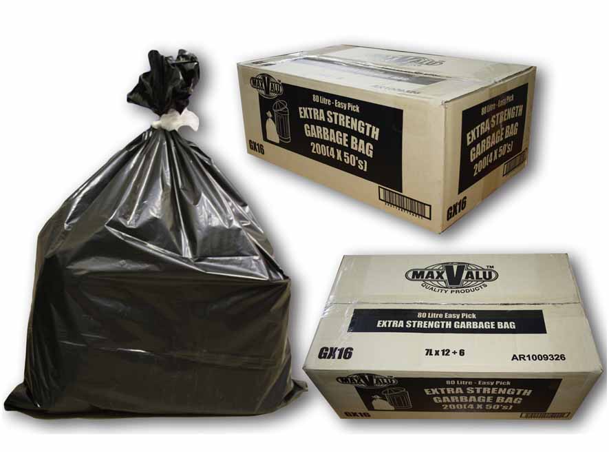 Bin Liners Heavy Duty Black 240L