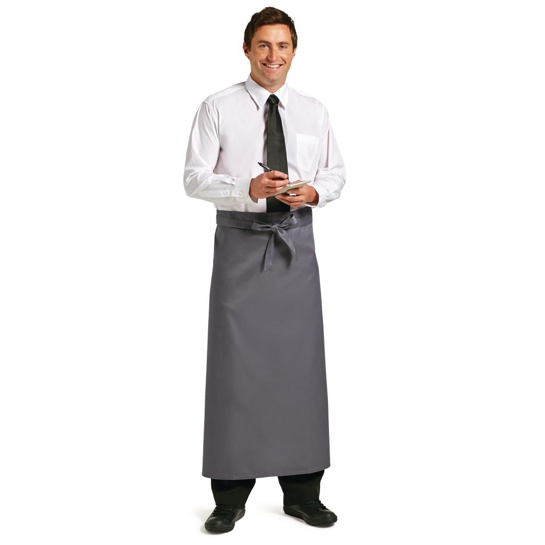 Whites Long Bistro Apron Charcoal