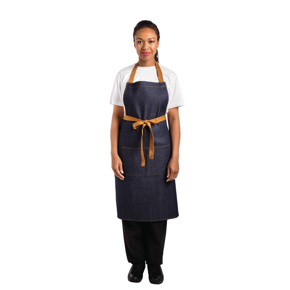 Whites Bib Apron Blue Denim 700 x 1000mm