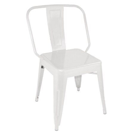 Bolero Steel Bistro Side Chairs White (Pack of 4
