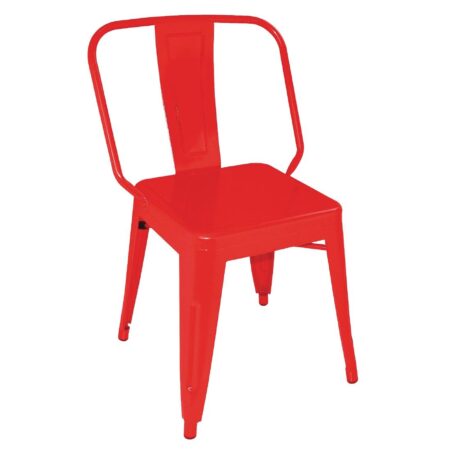 Bolero Steel Bistro Side Chairs Red (Pack of 4