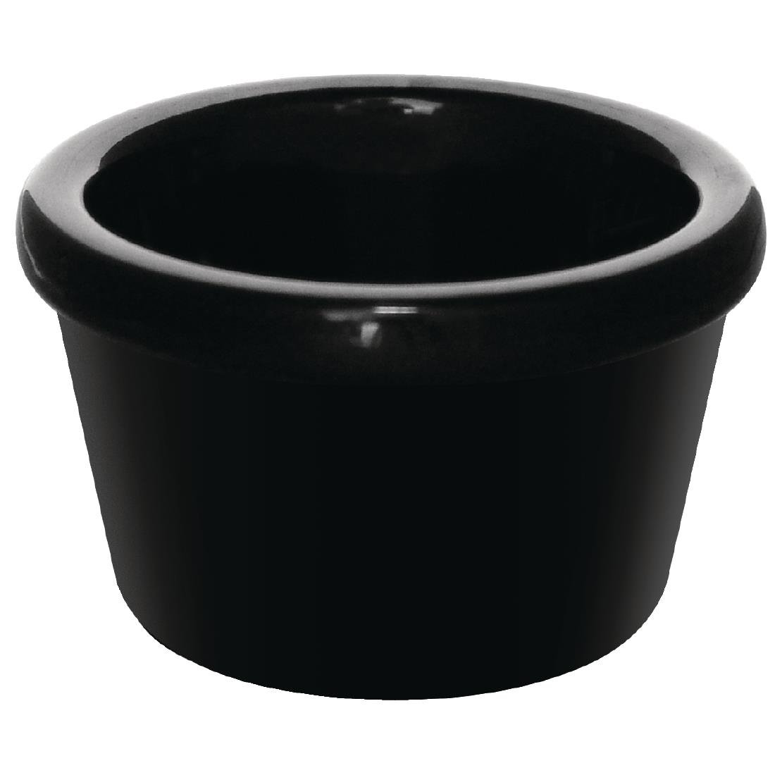 Kristallon Melamine Plain Ramekins Black 63.5mm