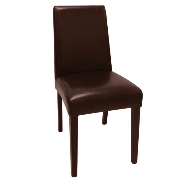 Bolero Faux Leather Dining Chairs Brown (Pack of 2