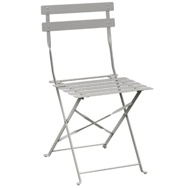 Bolero Grey Pavement Style Steel Folding Chairs (Pack of 2