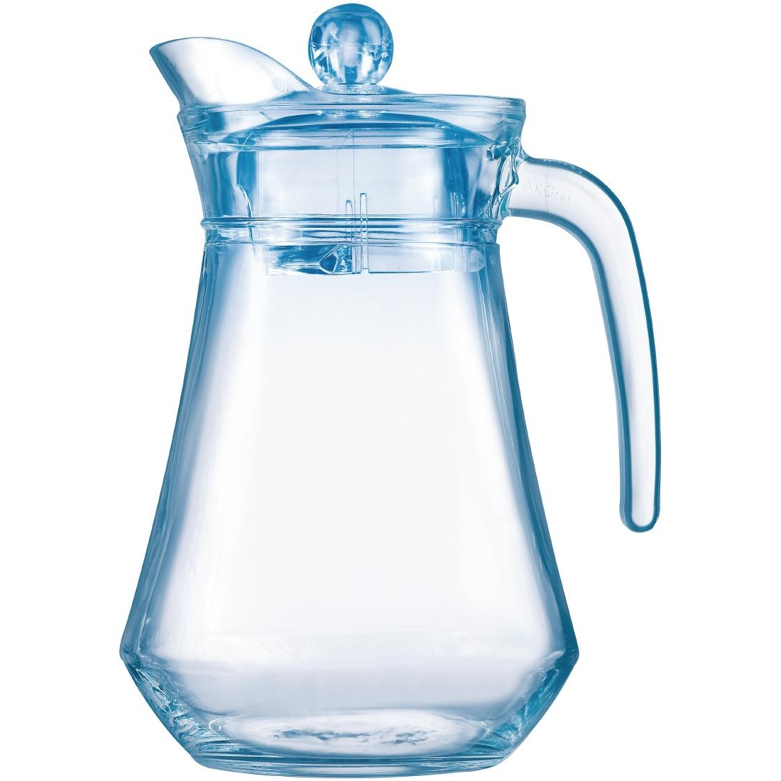 Arcoroc Arc Glass Jugs with Lid Blue 1.3Ltr