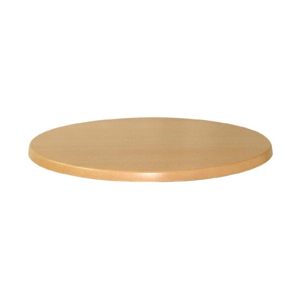 Werzalit Round Table Top Planked Beech 600mm
